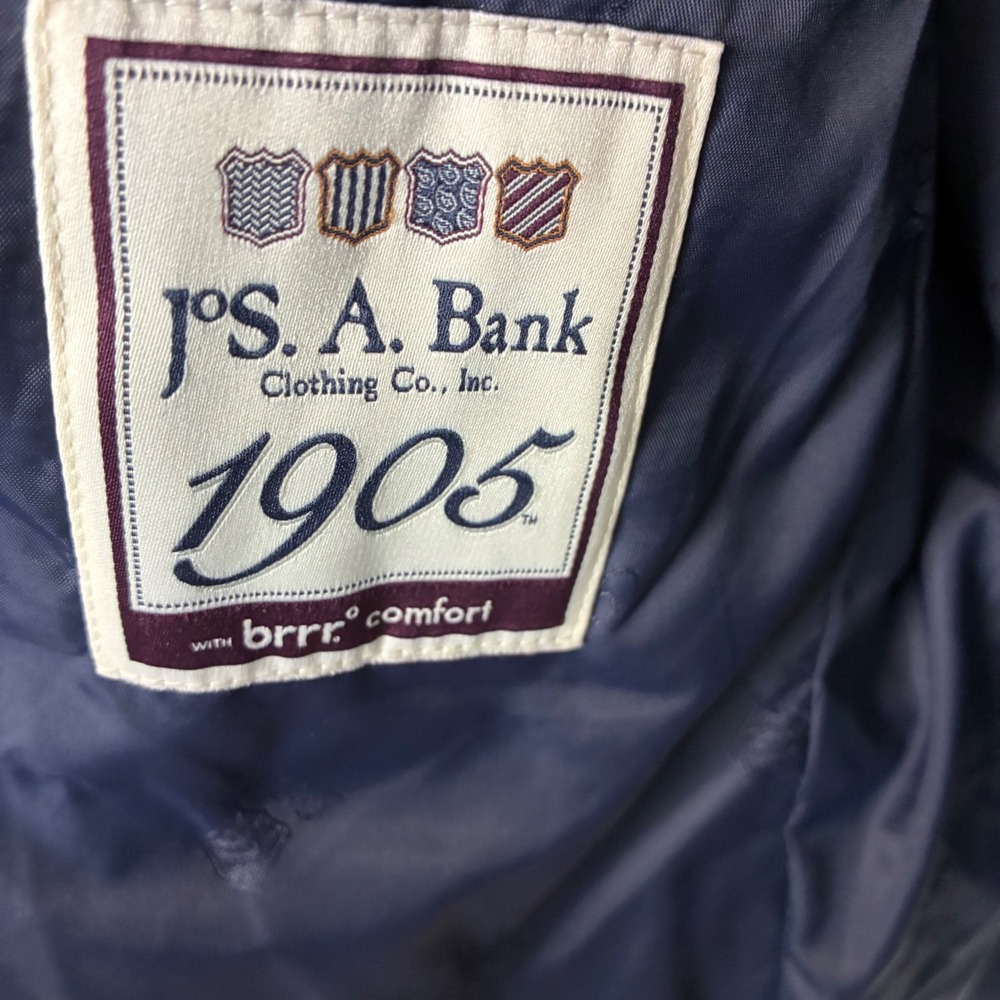 Jos. A. Bank Blazer Jacket Men 44R Grey Purple‎ Windowpane 1905 Sport Coat Moon - Picture 5 of 12